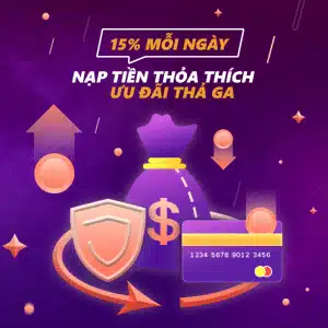 Nạp tiền thường xuyên tặng thêm 15%