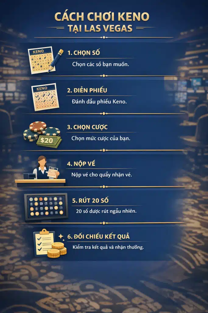 Quy trình một lượt Keno cho người mới tại casino Las Vegas